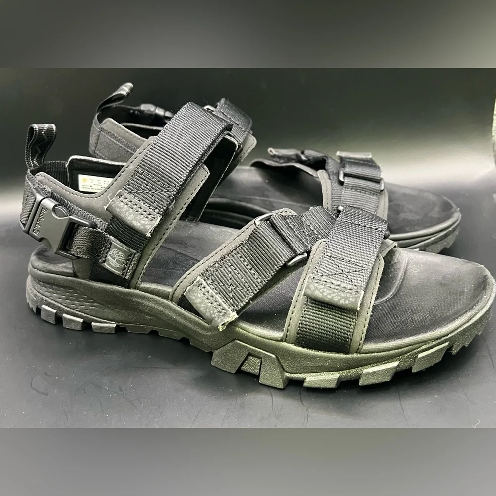 Timberland- Men's Garrison Black Trail Sandals,‎ Size:8